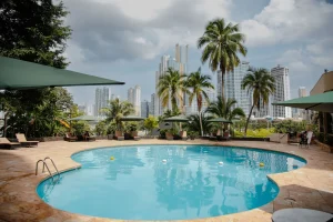 Plaza Paitilla Inn hotel exterior with panoramic bay views in Punta Pacifica Panama City - Plaza Paitilla Inn Panama City best value