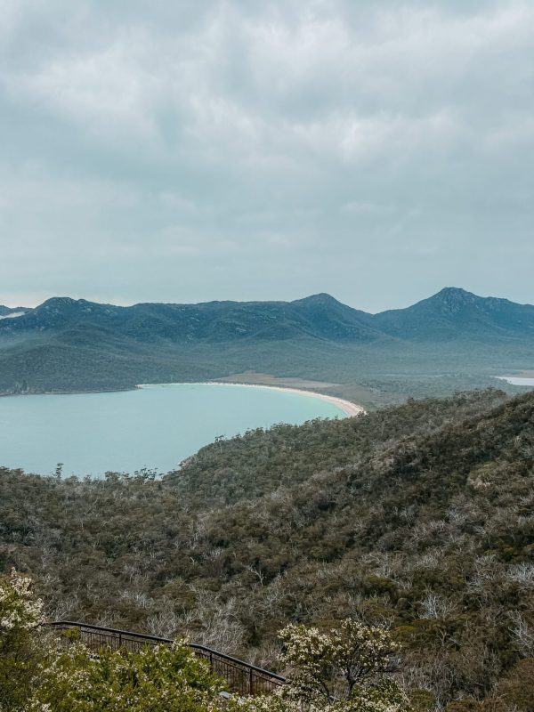 Wineglass Bay – Freycinet National Park – Tasmania – Australia – 5 A view of the two beaches that make up the hike of Wineglass Bay: Wineglass Bay and Hazards Beach